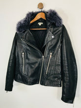 Load image into Gallery viewer, Whistles Women&#39;s Leather Fur Biker Jacket | UK14 | Black

