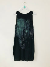 Load image into Gallery viewer, Mint Velvet Women’s Snake Print A-line Midi Dress | UK12 | Black
