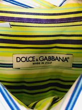 Load image into Gallery viewer, Dolce &amp; Gabbana Men&#39;s Striped Short Sleeve Button-Up Shirt | 43 | Green
