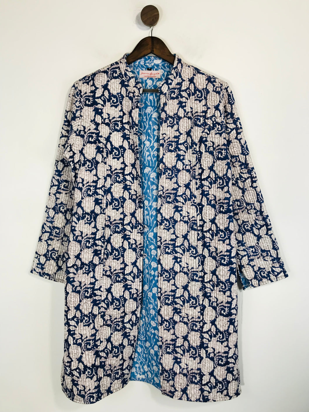 Jeanne Bayol Women's Floral Reversible Robe Overcoat | S UK8 | Multicoloured