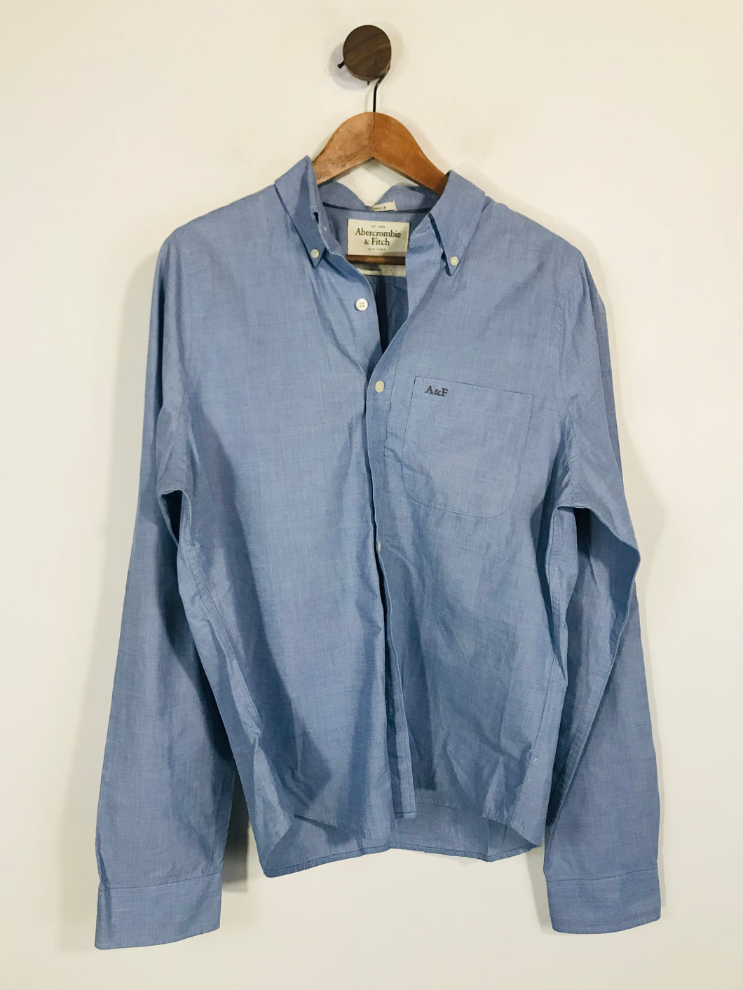 Abercrombie & Fitch Men's Smart Button-Up Shirt | L | Blue