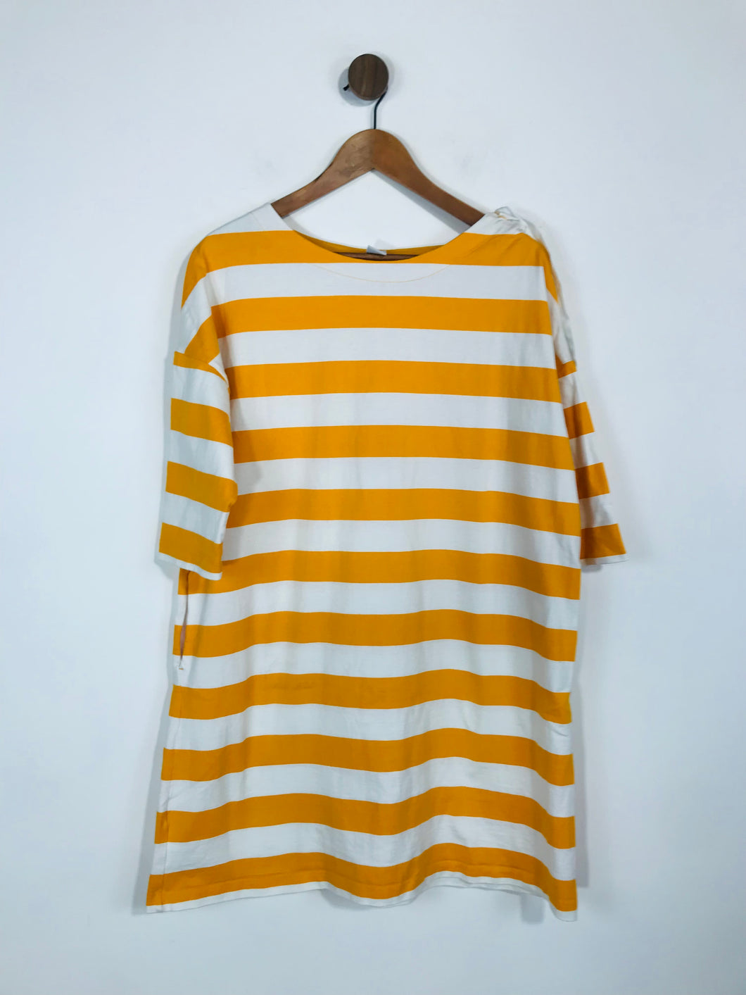 Petit Bateau Women's Striped Oversized T-Shirt | L UK14 | Yellow