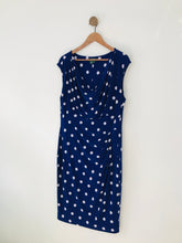 Load image into Gallery viewer, Ralph Lauren Women&#39;s Polka Dot Cowl Neck Midi Dress | UK14 | Blue
