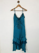Load image into Gallery viewer, Karen Millen Women&#39;s Silk Lace Midi Dress | UK12 | Blue

