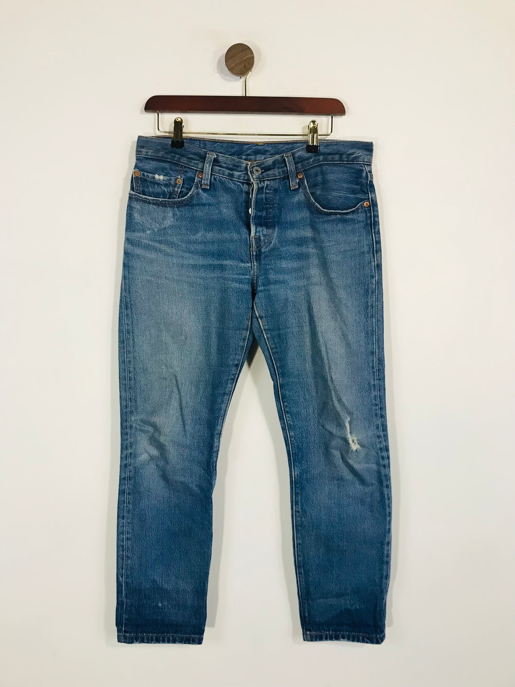 Levi’s Women's Distressed 501 Straight Jeans | W26 L32 | Blue