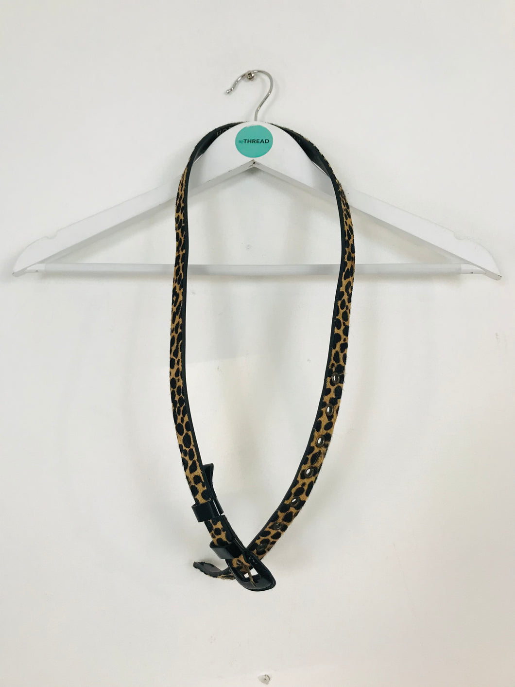 Hobbs Women’s Leopard Print Leather Belt | M | Black Brown