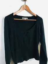Load image into Gallery viewer, L.K Bennett Women&#39;s Knit V-Neck Long Sleeve Top | L UK14 | Black
