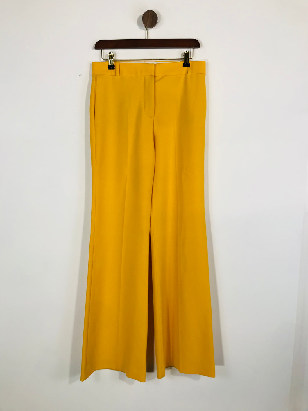 Zara Women's Wide Leg Smart Trousers | S UK8 | Yellow