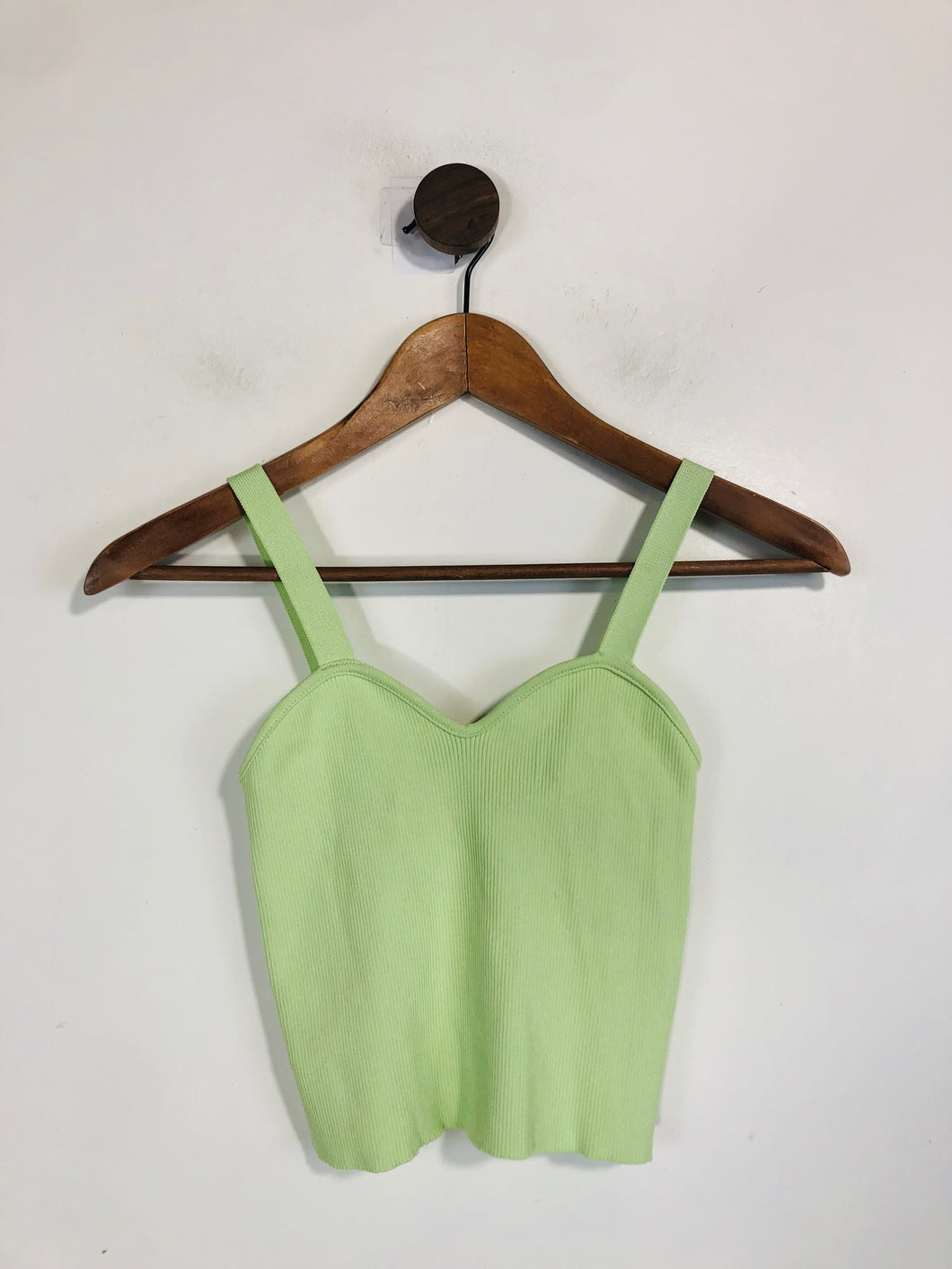 Zara Women's Crop Ribbed Tank Top | S UK8 | Green