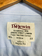 Load image into Gallery viewer, T M Lewin Men&#39;s Cotton Button-Up Shirt | 15.5 33 | Blue
