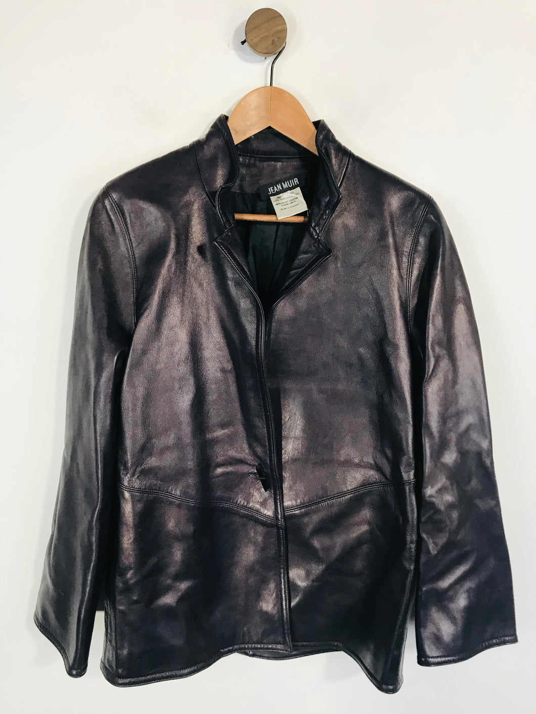 Jean Muir Women's Leather Biker Jacket | UK10 | Purple