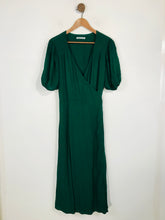 Load image into Gallery viewer, Reformation Women&#39;s Ruched Midi Wrap Dress | 1X UK14-16 | Green
