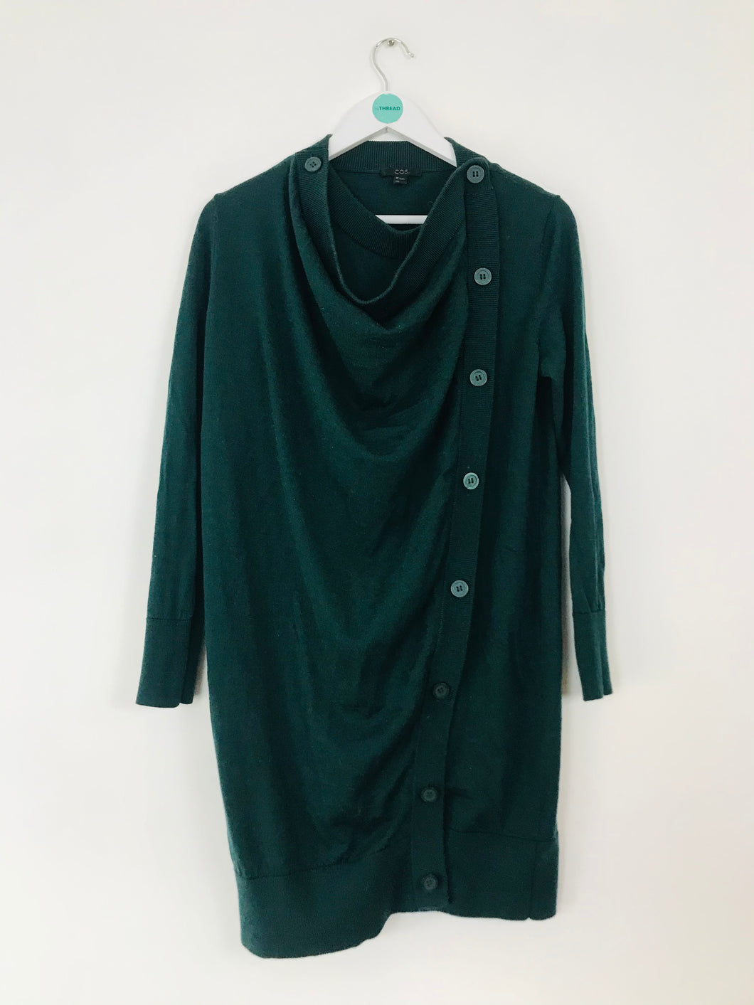 COS Women’s Wool Cowl Neck Sweater Dress | S UK8 | Green