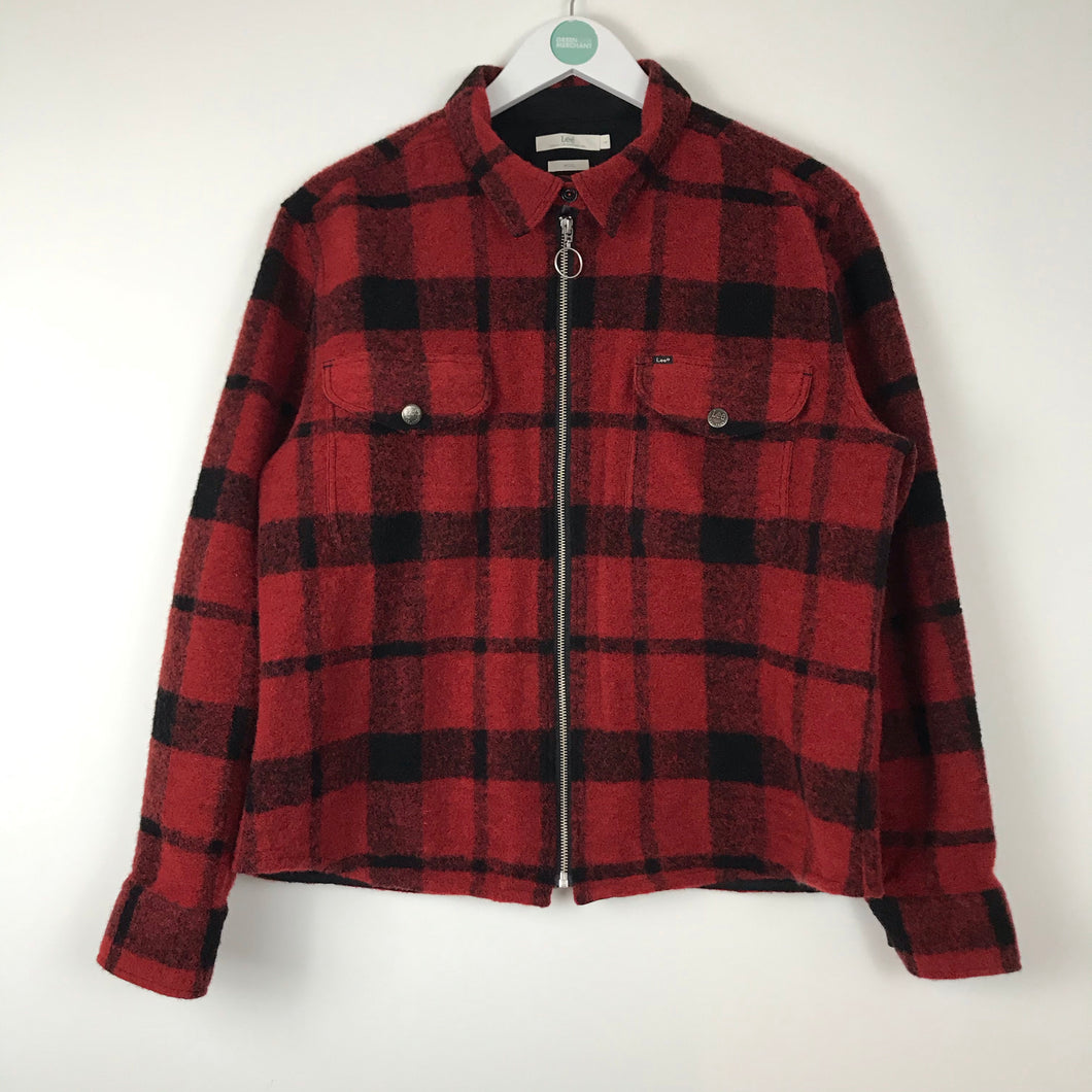 Lee Womens Vintage Lumberjack Check Jacket | L | Red Black