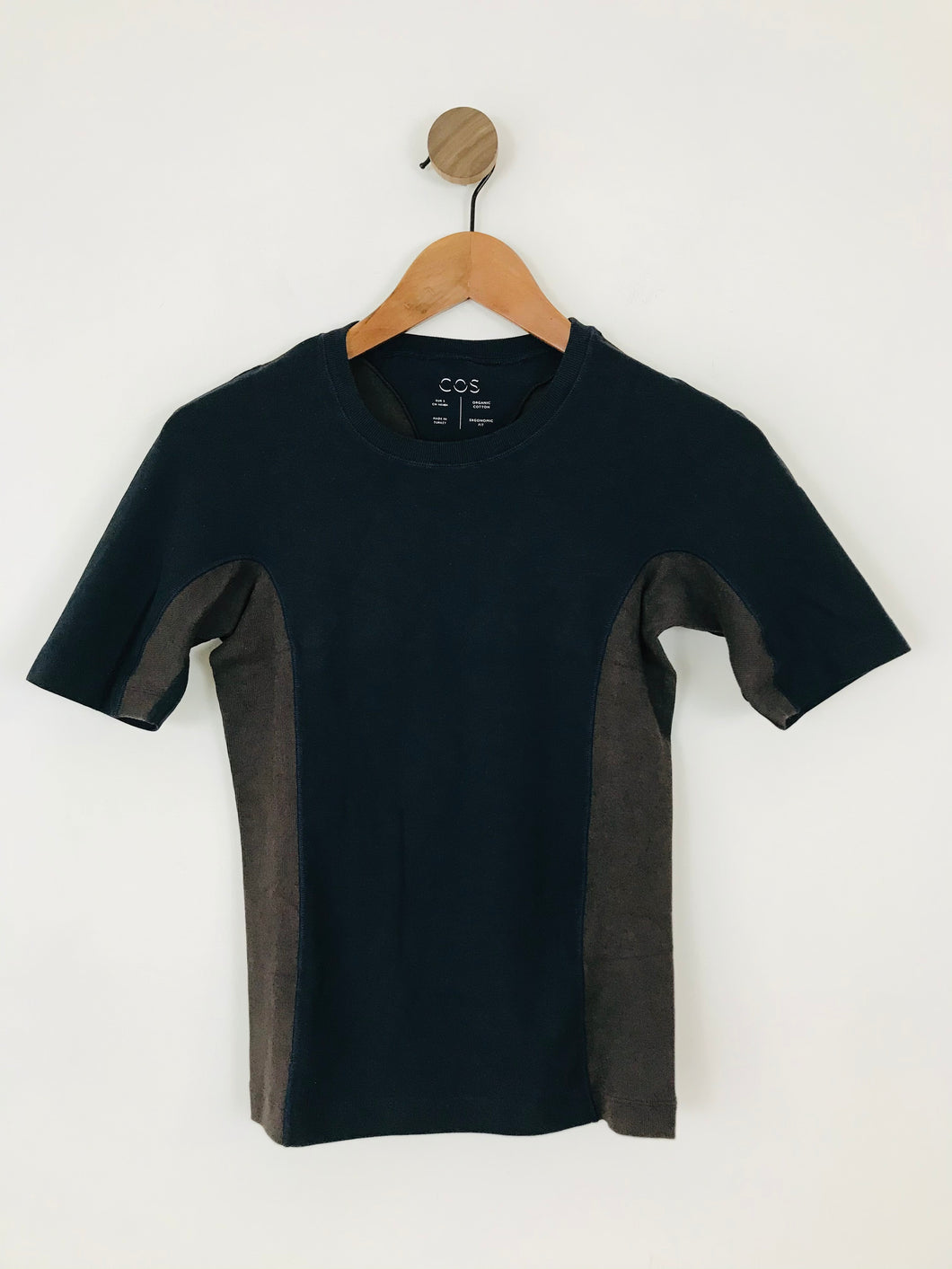 Cos Women’s Slim Fit Panelled Tshirt | UK8-10 S | Blue