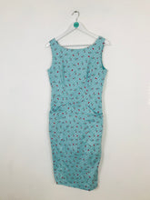 Load image into Gallery viewer, Collectif Women’s Polka Dot Body Con Midi Dress | UK14 | Blue
