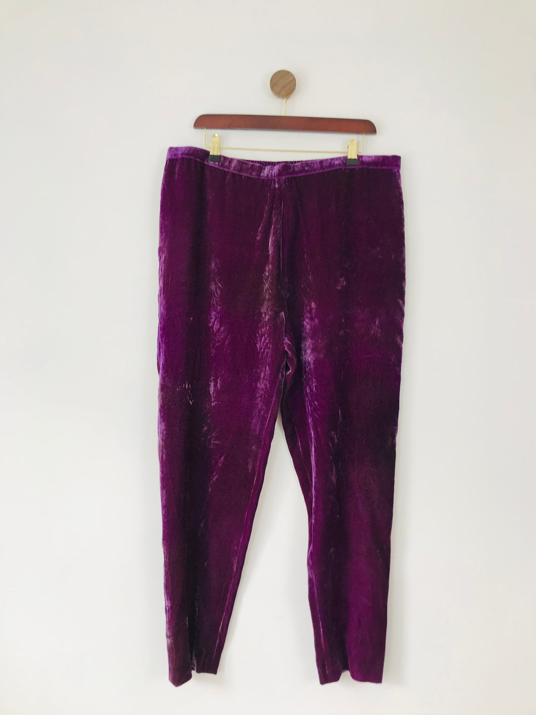 Ann Trewartha Women’s Velvet Straight Trousers | UK18 | Purple