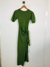 Load image into Gallery viewer, Never Fully Dressed Women&#39;s Knit Wrap Maxi Dress | UK12 | Green
