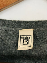 Load image into Gallery viewer, Indies Women’s Wool Silk Patchwork Midi Dress | 4 UK12 | Grey
