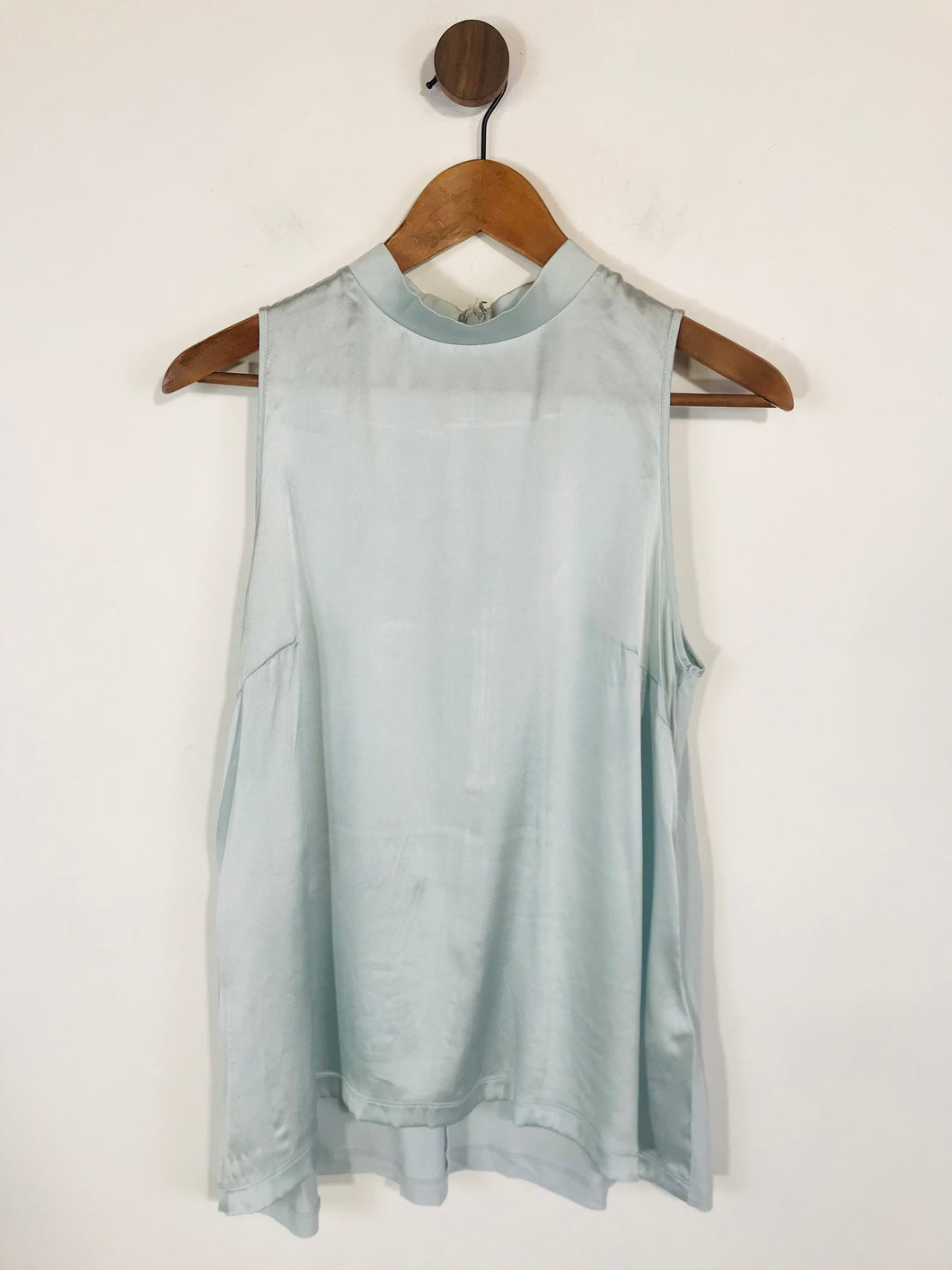 Reiss Women's High Neck Silk Blouse | M UK10-12 | Blue
