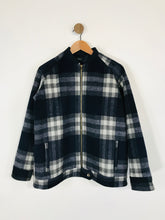Load image into Gallery viewer, Idano Women&#39;s Check Wool Blend Bomber Jacket | 2 UK10-12 | Blue
