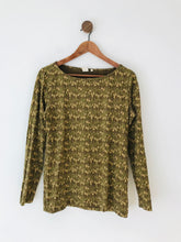 Load image into Gallery viewer, Orla Kiely Women&#39;s Long Sleeve Patterned T-Shirt | L UK14 | Green
