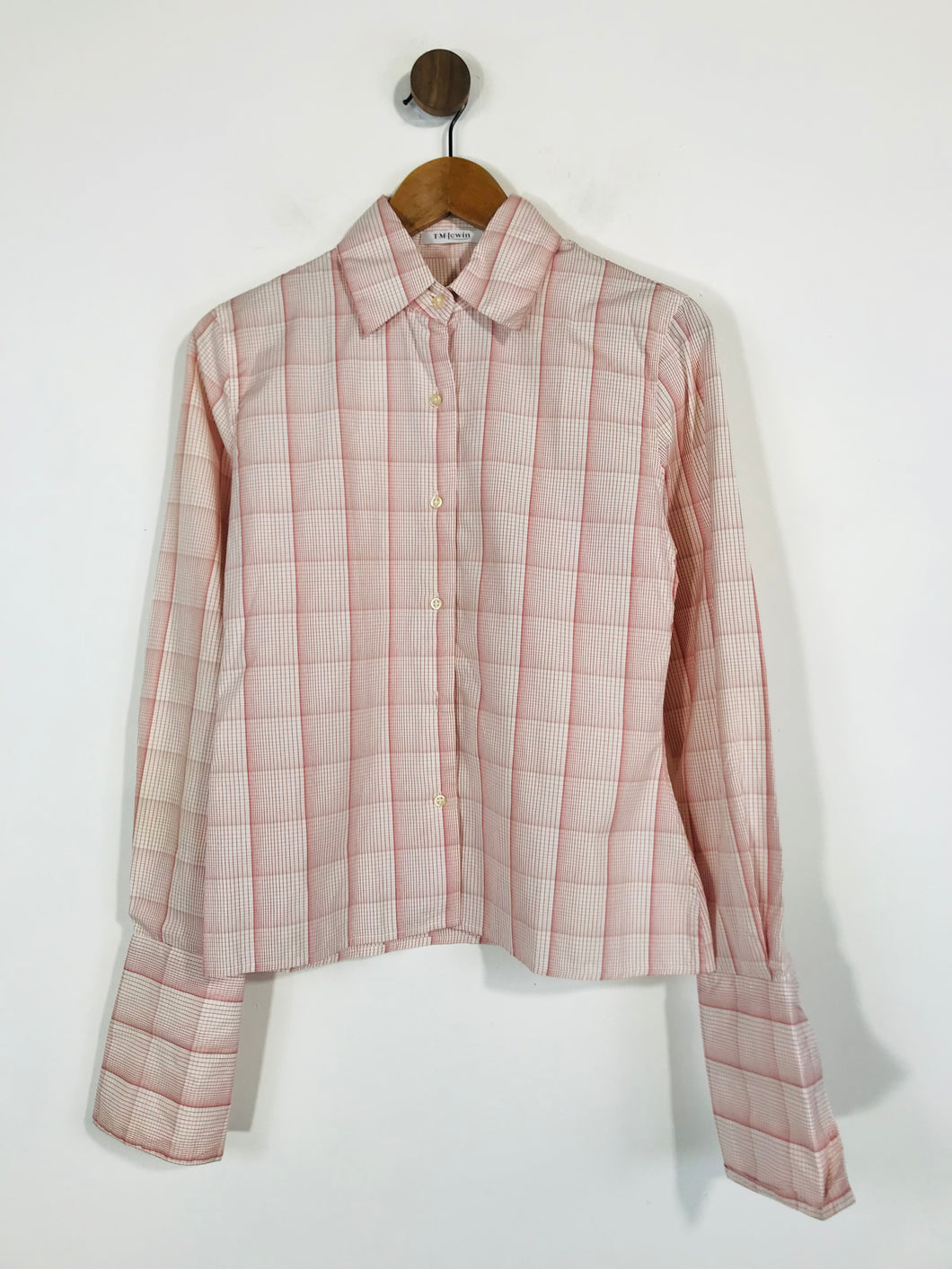 T.M. Lewin Women's Check Gingham Long Sleeve Button-Up Shirt | UK10 | Red
