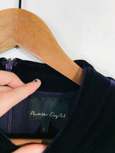 Load image into Gallery viewer, Phase Eight Women&#39;s High Neck Velvet Midi Dress | UK14 | Purple
