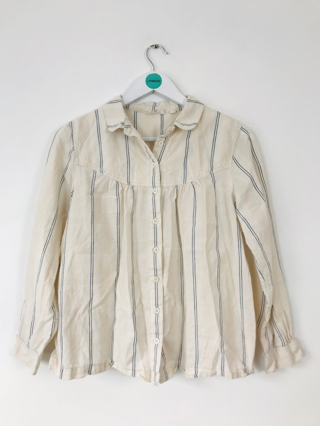 Fat Face Women’s Striped Button Down Shirt | UK12 | White
