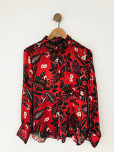 Load image into Gallery viewer, Zara Women’s Floral Long Sleeve Shirt | L UK14 | Red
