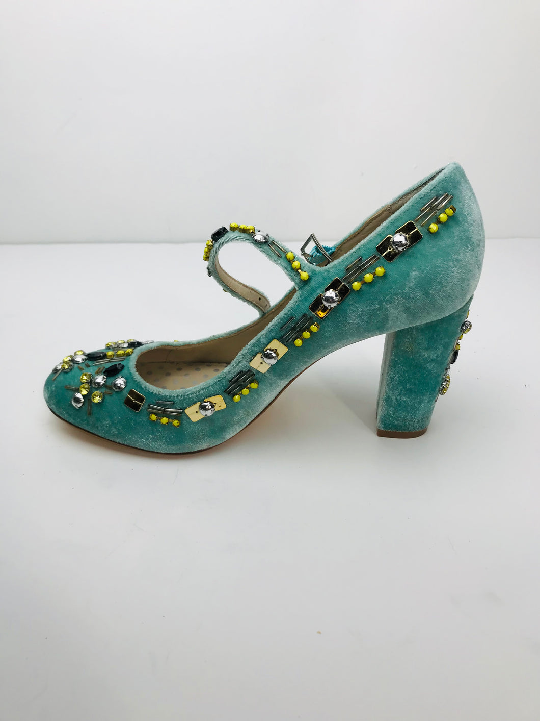 Boden Women's Embellished Velvet Heels | EU39 UK6 | Blue