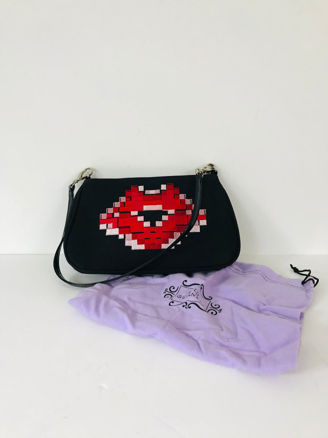 Lulu Guinness Women's Embroidered Shoulder Bag & Dust Bag | Small | Black