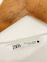 Load image into Gallery viewer, Zara Women&#39;s Linen Tie Blouse | L UK14 | White
