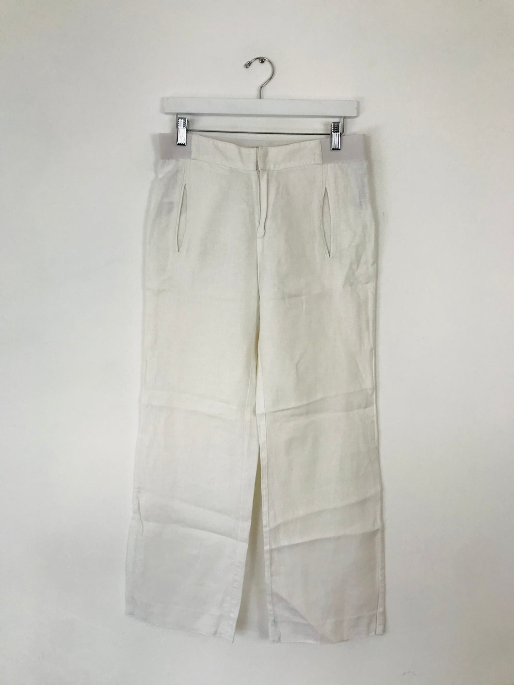 Comptoir Des Cotonniers Women’s High Waisted Linen Trousers | UK10 | White