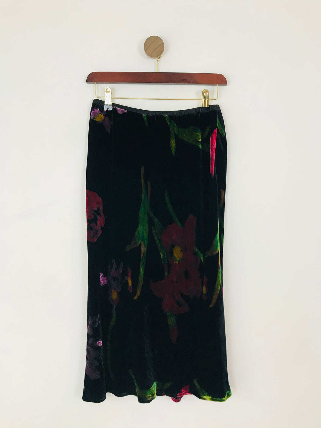 East Women’s Floral Velvet Midi Skirt | UK10 | Black