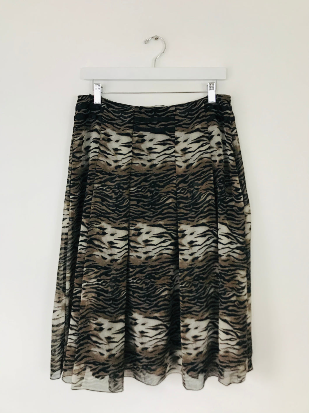 Betty Barclay Women’s Tiger Print Pleated Midi Skirt | 38 UK10 | Brown