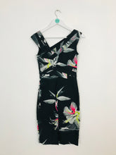 Load image into Gallery viewer, Karen Millen Women’s Floral Print Fitted Midi Dress | UK8 | Black
