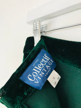 Load image into Gallery viewer, Collectif Vintage Women’s Velvet Midi Skirt | UK10 | Green
