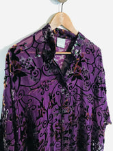 Load image into Gallery viewer, Wall London Women&#39;s Velvet Floral Blouse | M UK10-12 | Purple
