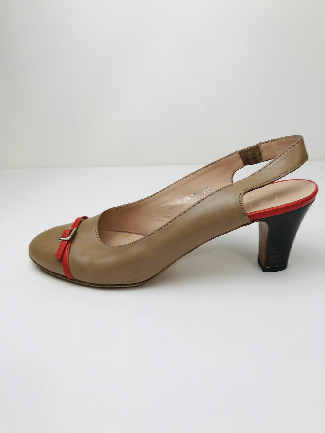 Spice London Women's Leather Heels | EU40 UK7 | Beige