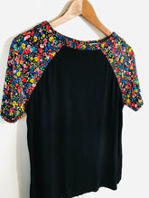 Load image into Gallery viewer, Oasis Women&#39;s Colour Block Floral T-Shirt | M UK10-12 | Black
