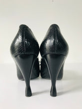Load image into Gallery viewer, Emporio Armani Women’s Leather Tassel Court Heels | 40 UK7 | Black
