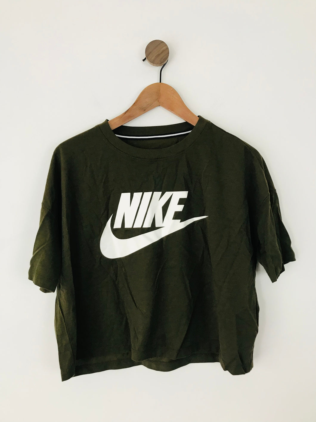 Nike Women’s Cropped Retro Oversized T-Shirt | S | Khaki Green