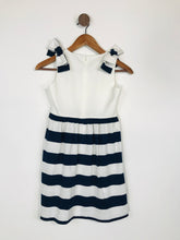 Load image into Gallery viewer, Aquascutum Kid&#39;s Striped Nautical A-Line Dress NWT | 7-8 Years | White
