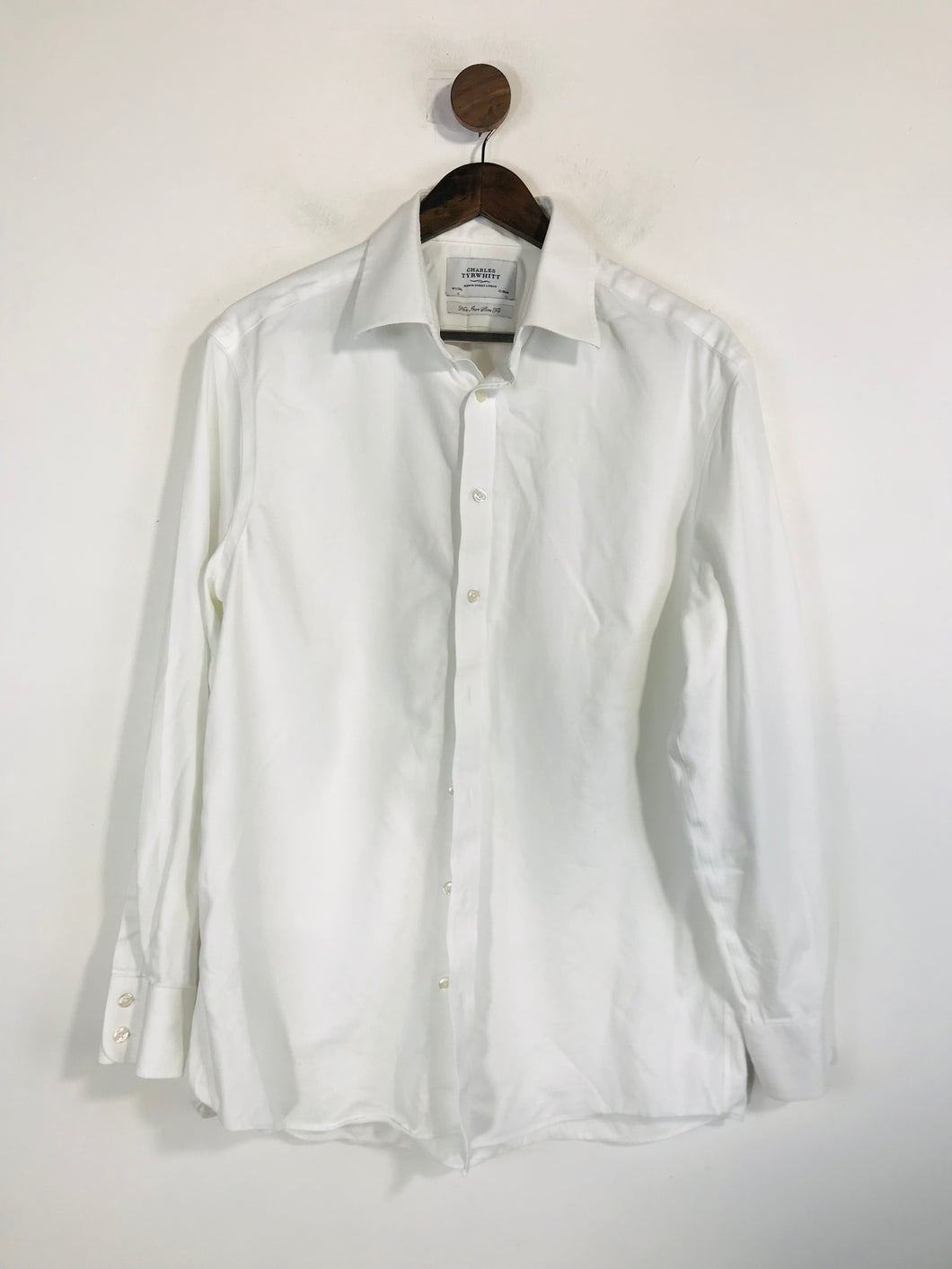 Charles Tyrwhitt Men's Cotton Long Sleeve Button-Up Shirt | 16.5 42 | White