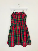 Load image into Gallery viewer, Jack Wills Womens Tartan Strapless Skater Dress | UK8 | Red
