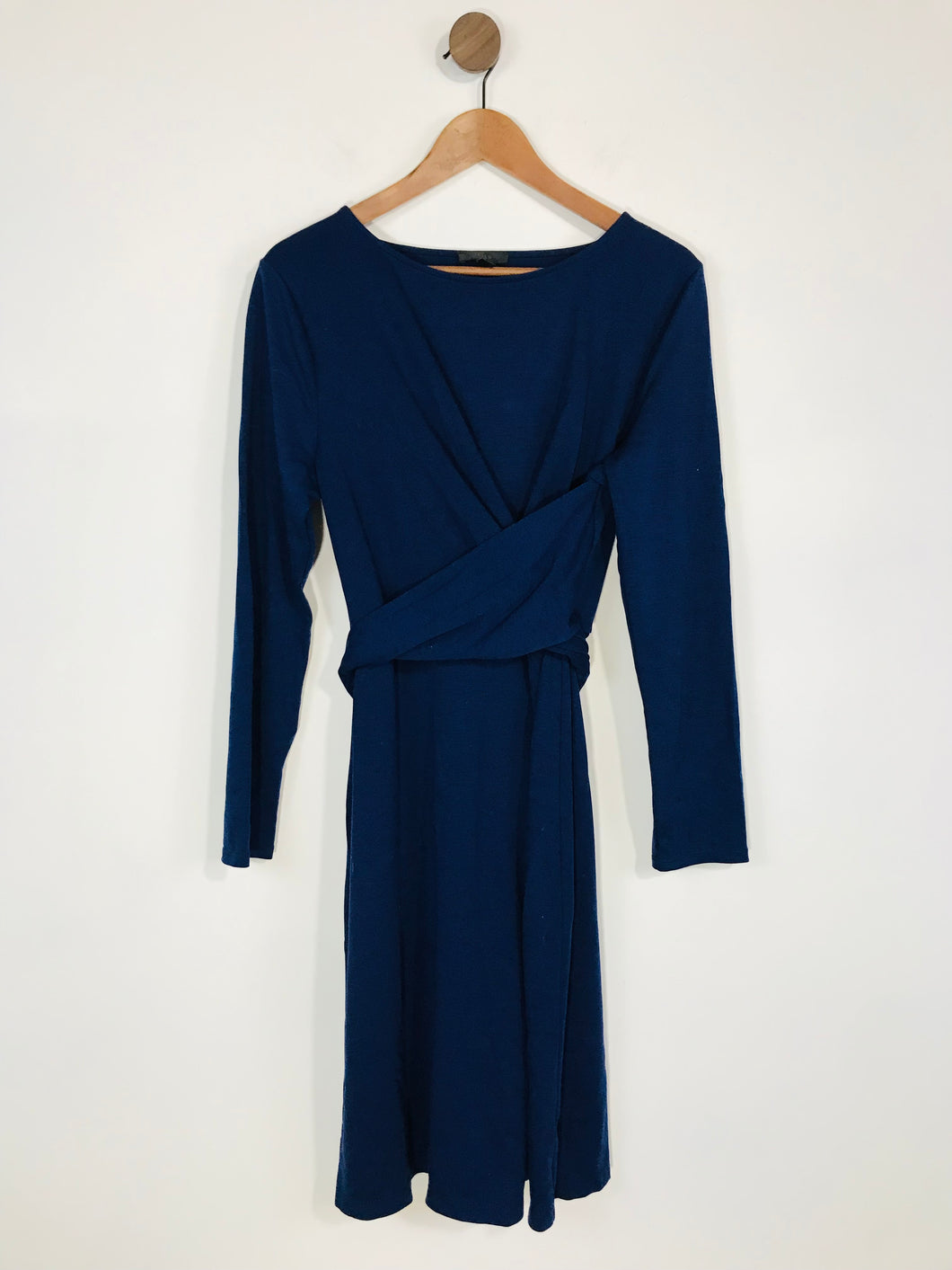 J.Crew Women's Long Sleeve Wrap Tie A-Line Dress | M UK12-14 | Blue