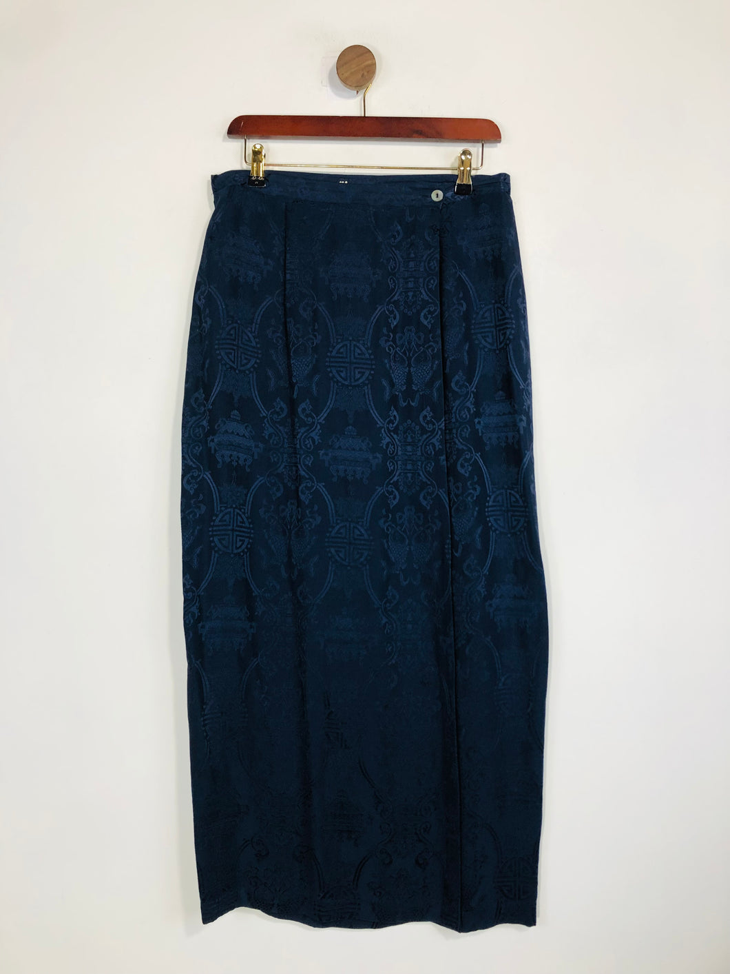 Monsoon Women's Silk Wrap Maxi Skirt | UK14 | Blue