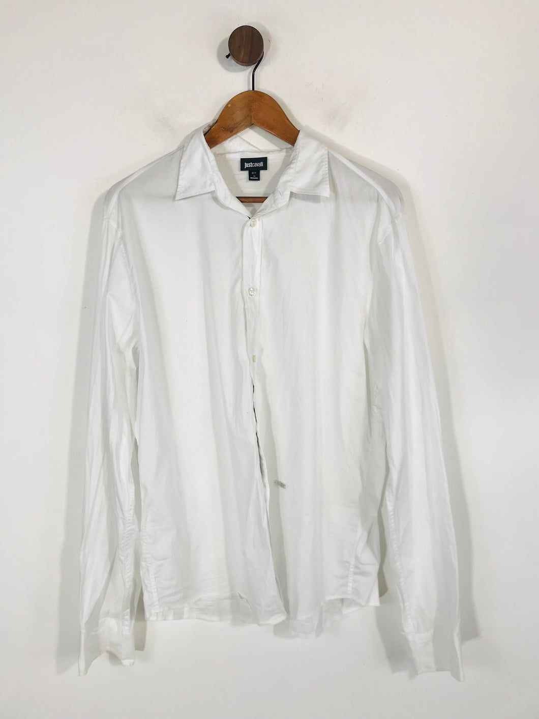 Just Cavalli Men's Cotton Smart Button-Up Shirt | L | White
