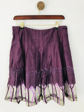 Load image into Gallery viewer, Fat Face Women&#39;s Tree Print Pleated A-Line Skirt  | UK10 | Purple
